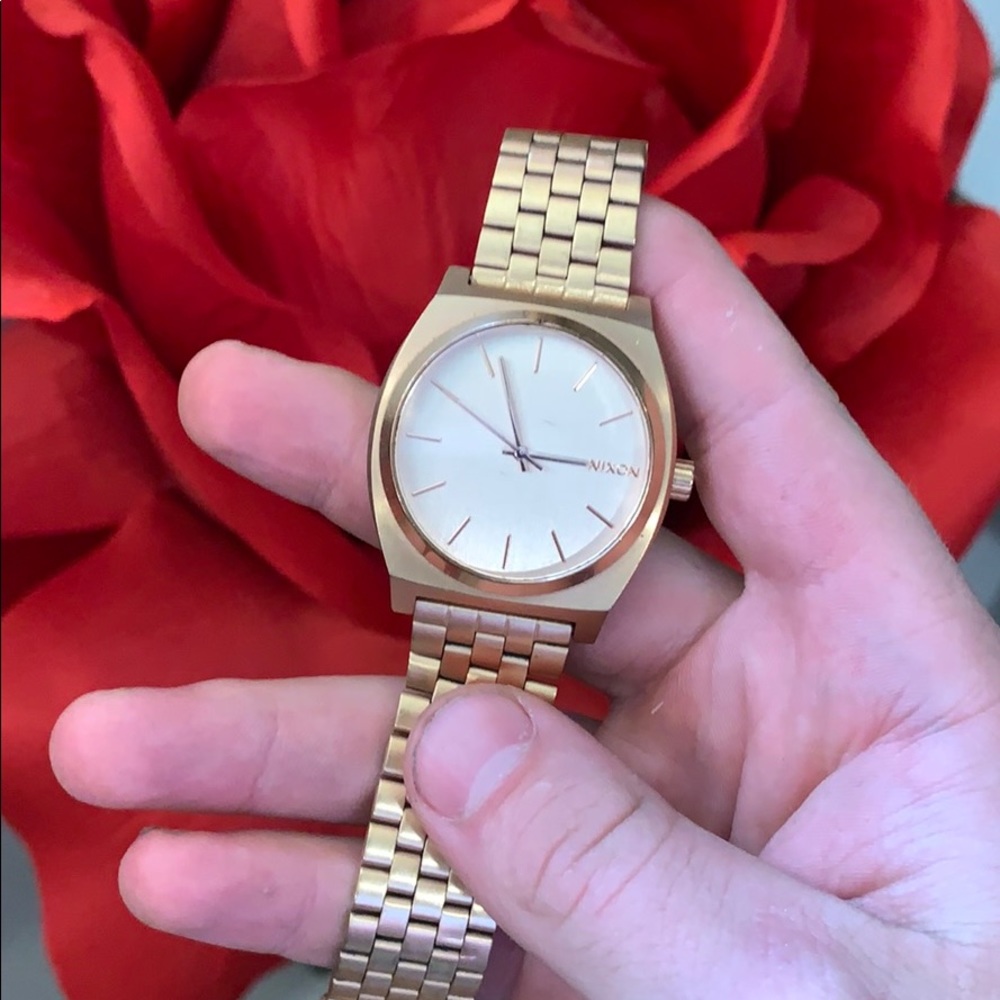 Rose gold Nixon watch